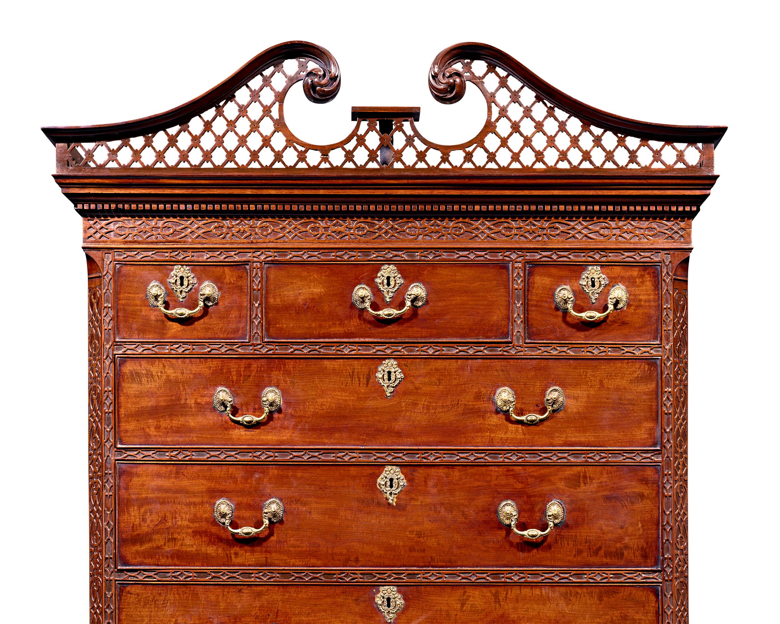 English George III Mahogany Chest on Chest