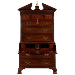 Antique George III Mahogany Chest-on-Chest of Drawers, England, circa 1760