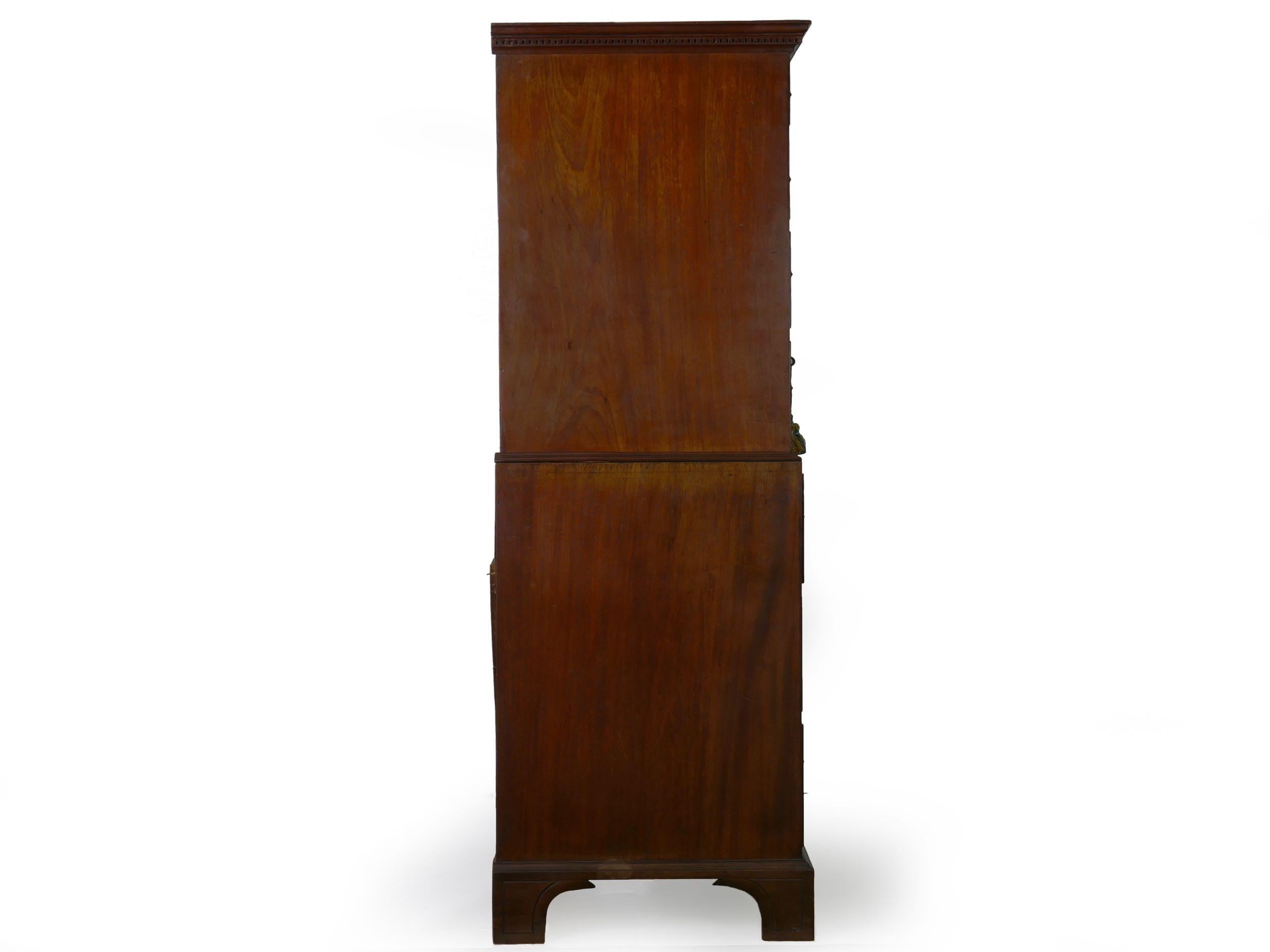 George III Mahogany Chest-on-Chest of Drawers, England, circa 1800 In Good Condition In Shippensburg, PA