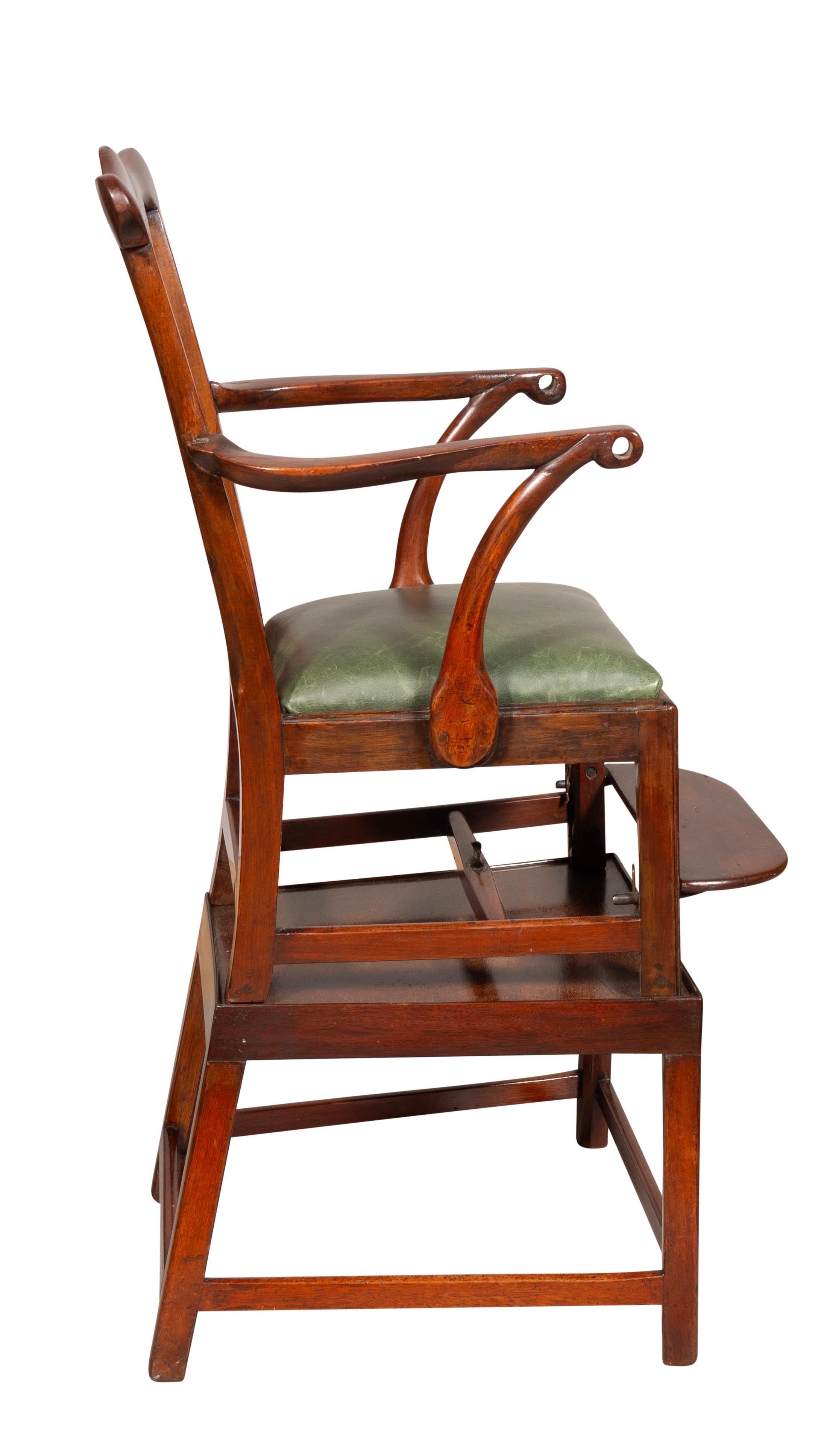 English George III Mahogany Childs High Chair For Sale