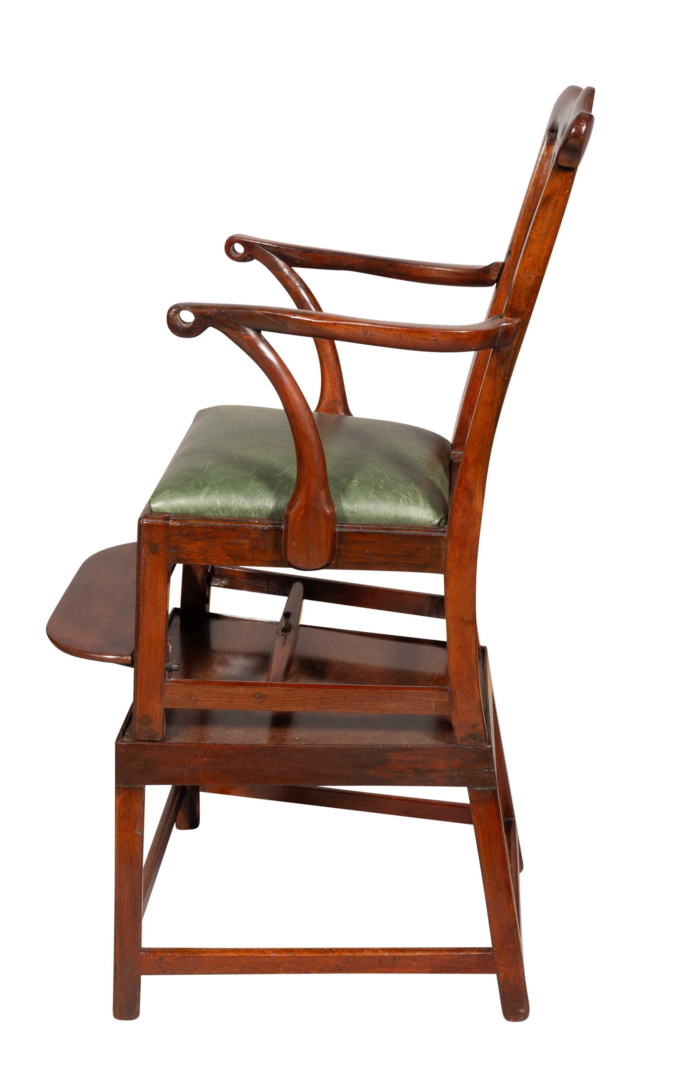 Late 18th Century George III Mahogany Childs High Chair For Sale
