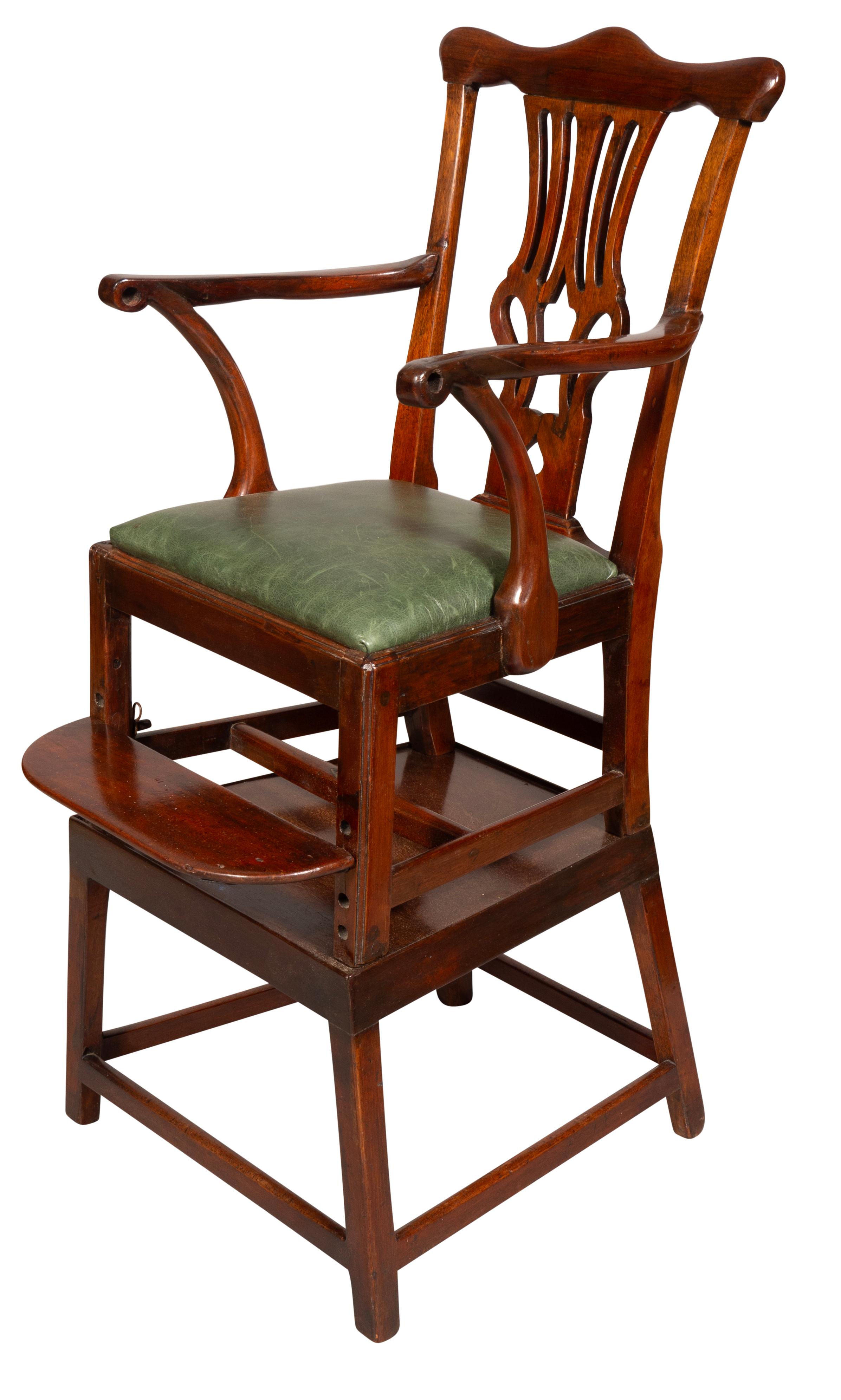 George III Mahogany Childs High Chair For Sale 1