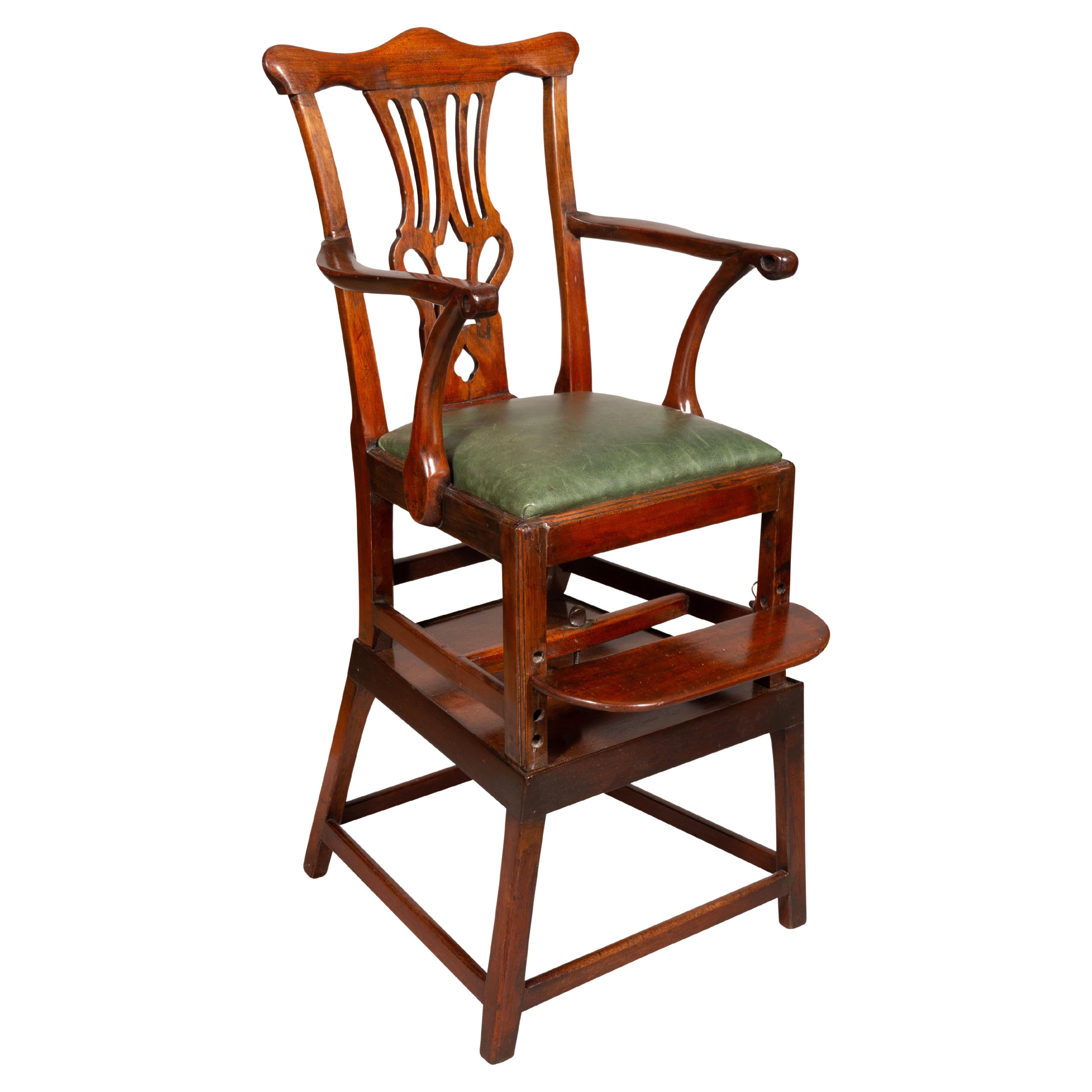 George III Mahogany Childs High Chair For Sale