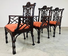 Sillones «chinos» de caoba de la época de Jorge III, inspirados en Thomas Chippendale, hacia 1960