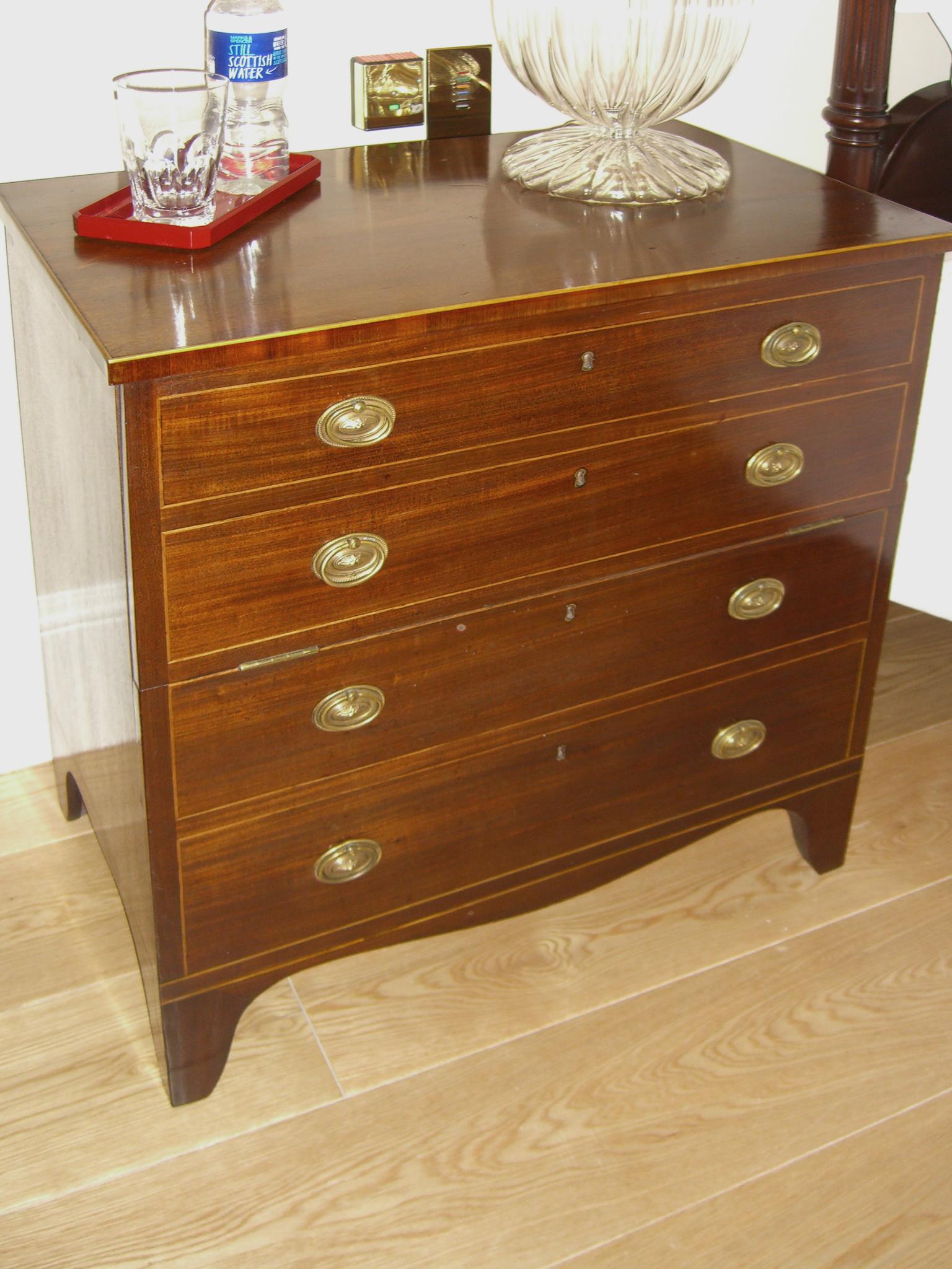 Polished George III Mahogany Commode Chests