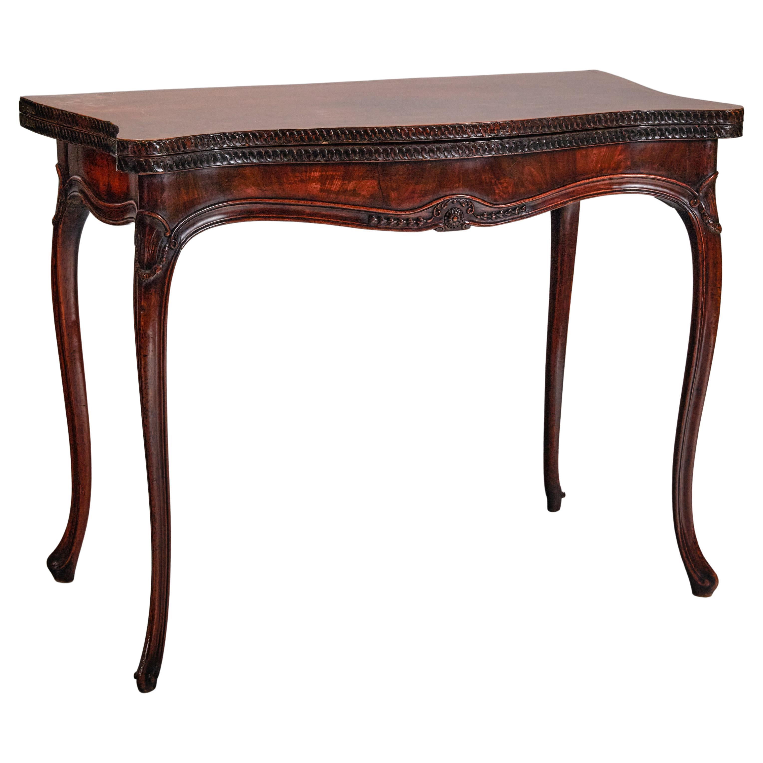 George III Mahogany Concertina Action Card Table For Sale