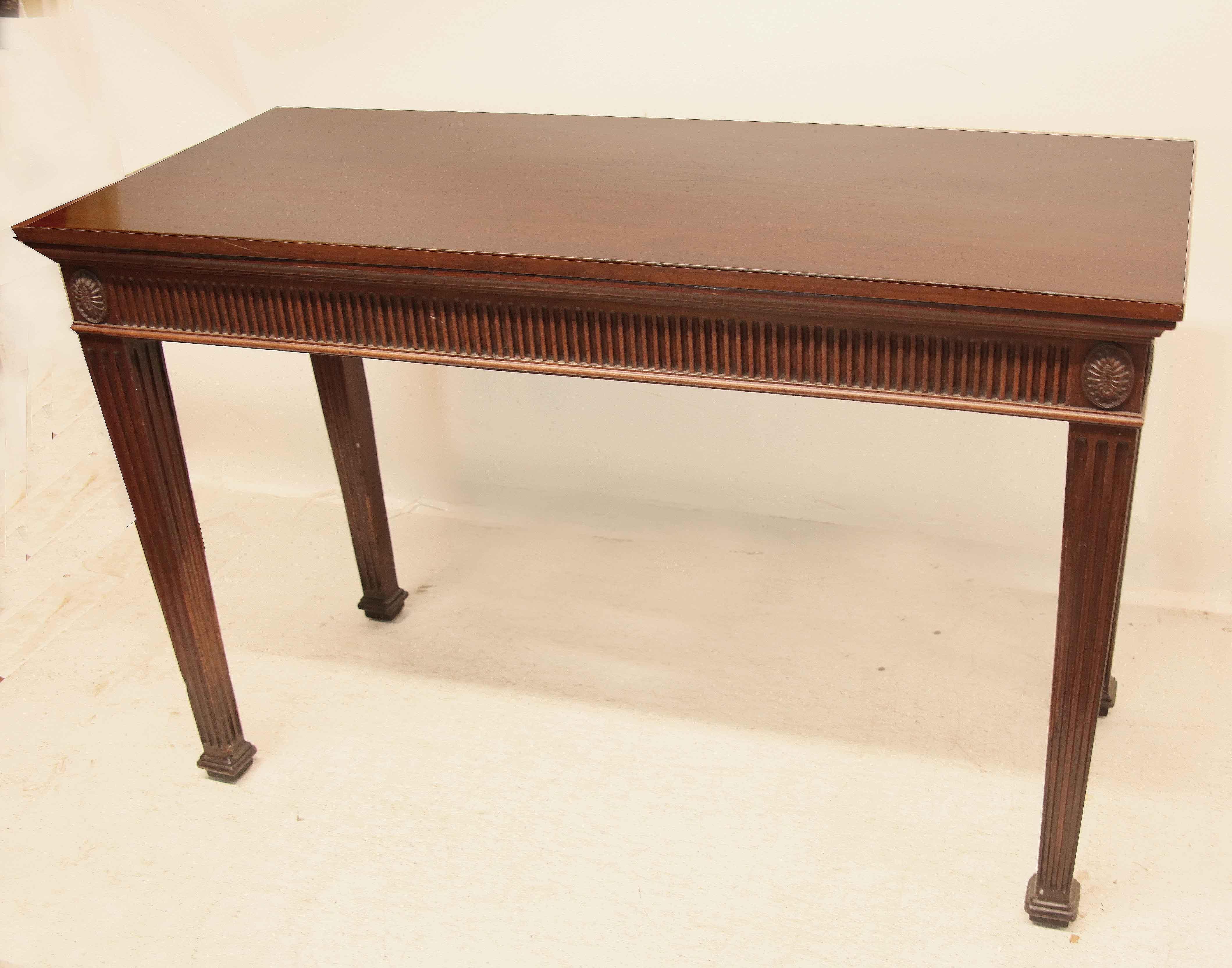 Hand-Carved George III Mahogany Console Table For Sale