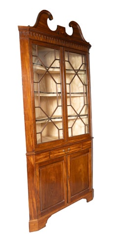 George III Mahogany Corner Cabinet