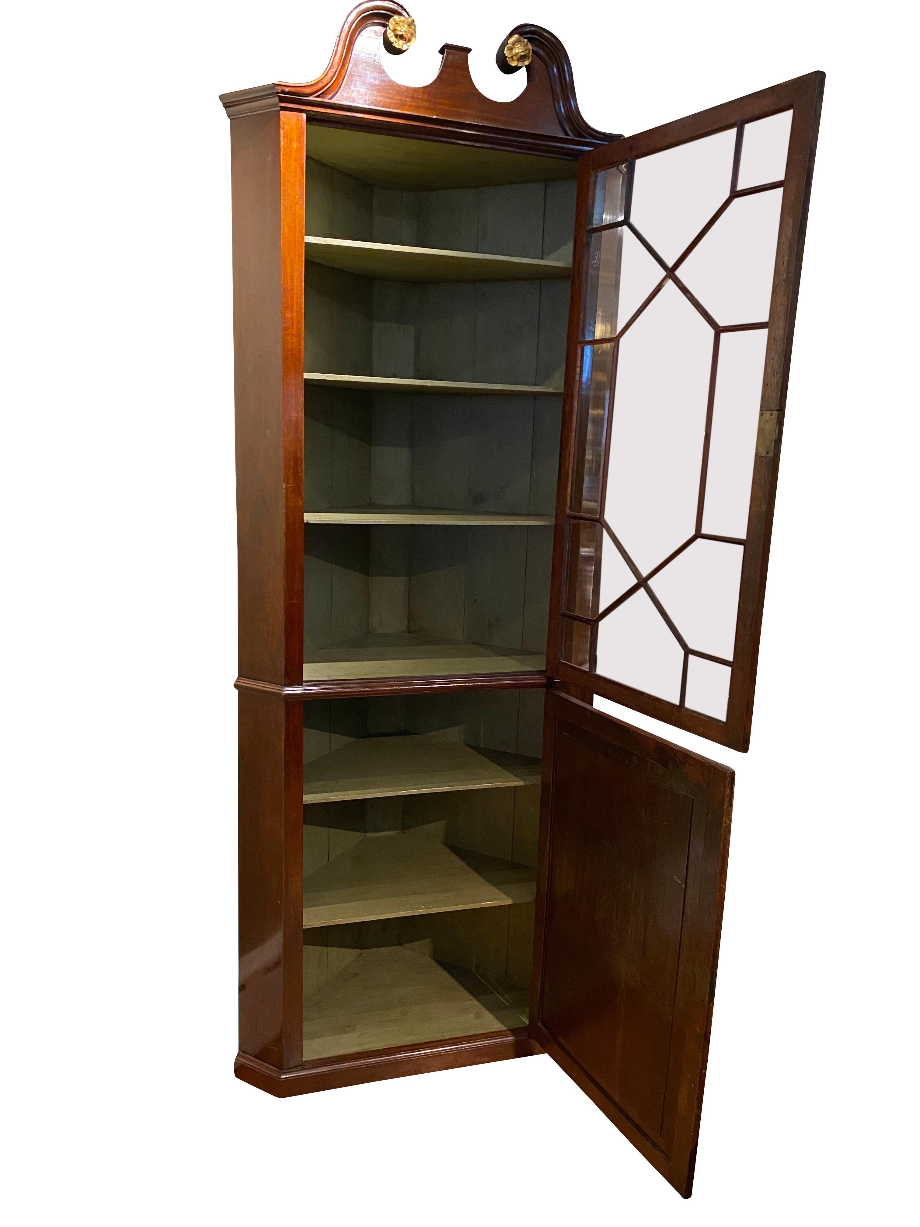 mahogany corner display cabinet