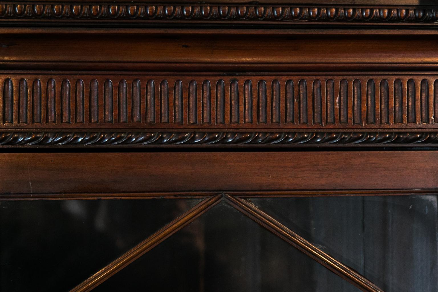 Hand-Carved George III Mahogany Corner Cupboard For Sale