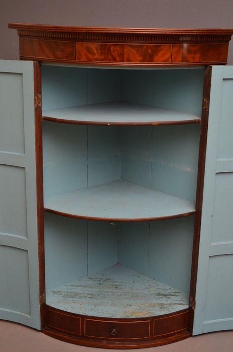 George III Mahogany Corner Cupboard For Sale 3