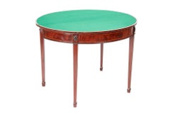 George III Mahogany Demilune Card Table