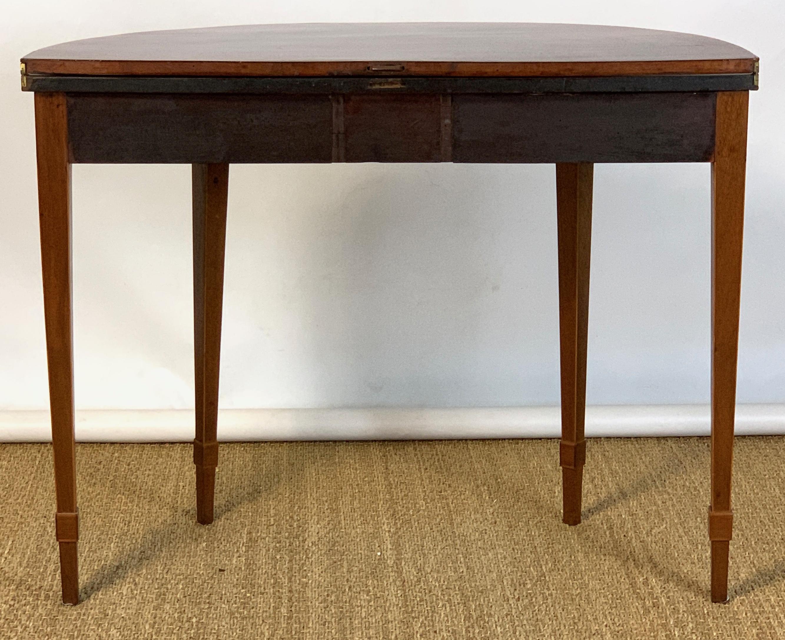 Hand-Crafted George III Mahogany Demilune Card Table