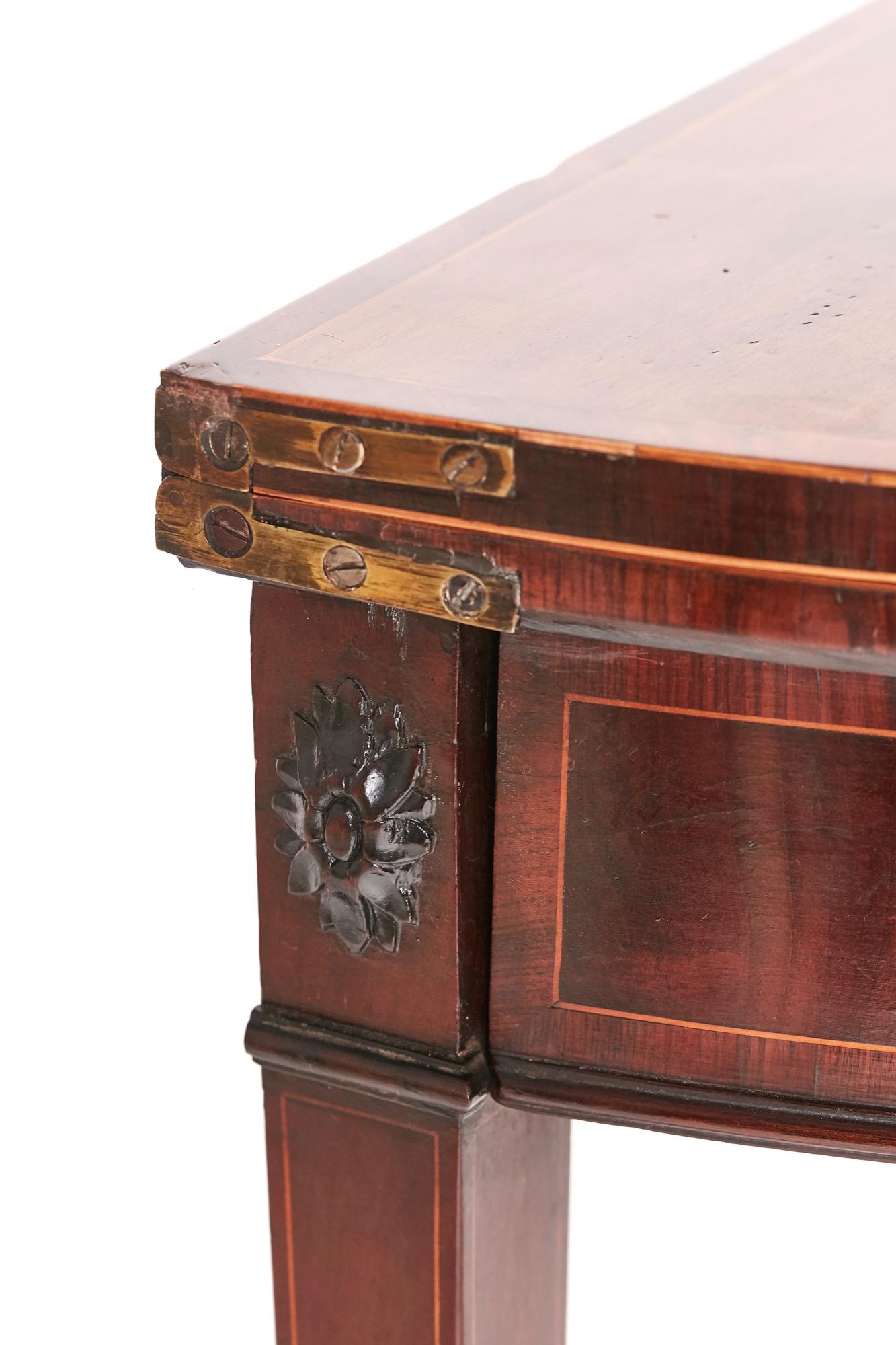 18th Century and Earlier George III Mahogany Demilune Card Table