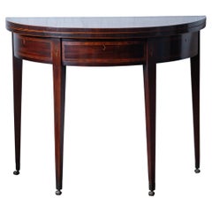 Table à jeux Demilune en acajou George III