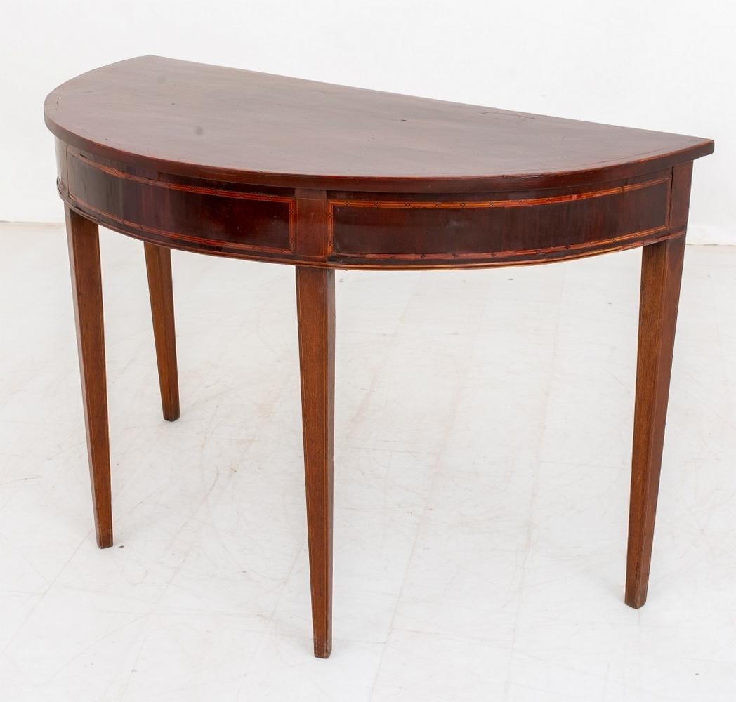 European George III Mahogany Demilune Pier Table For Sale