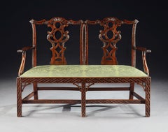 George III Mahogany Double Chair Back Settee