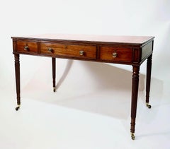 George III Mahogany Double-sided Leather Top Library Writing Table, circa 1795
