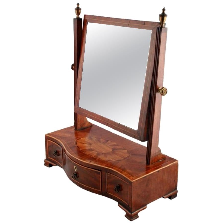 George III Mahogany Dressing Mirror, 19th Century For Sale