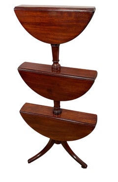 George III Mahogany Drop-Leaf 3 Tiered Dumbwaiter