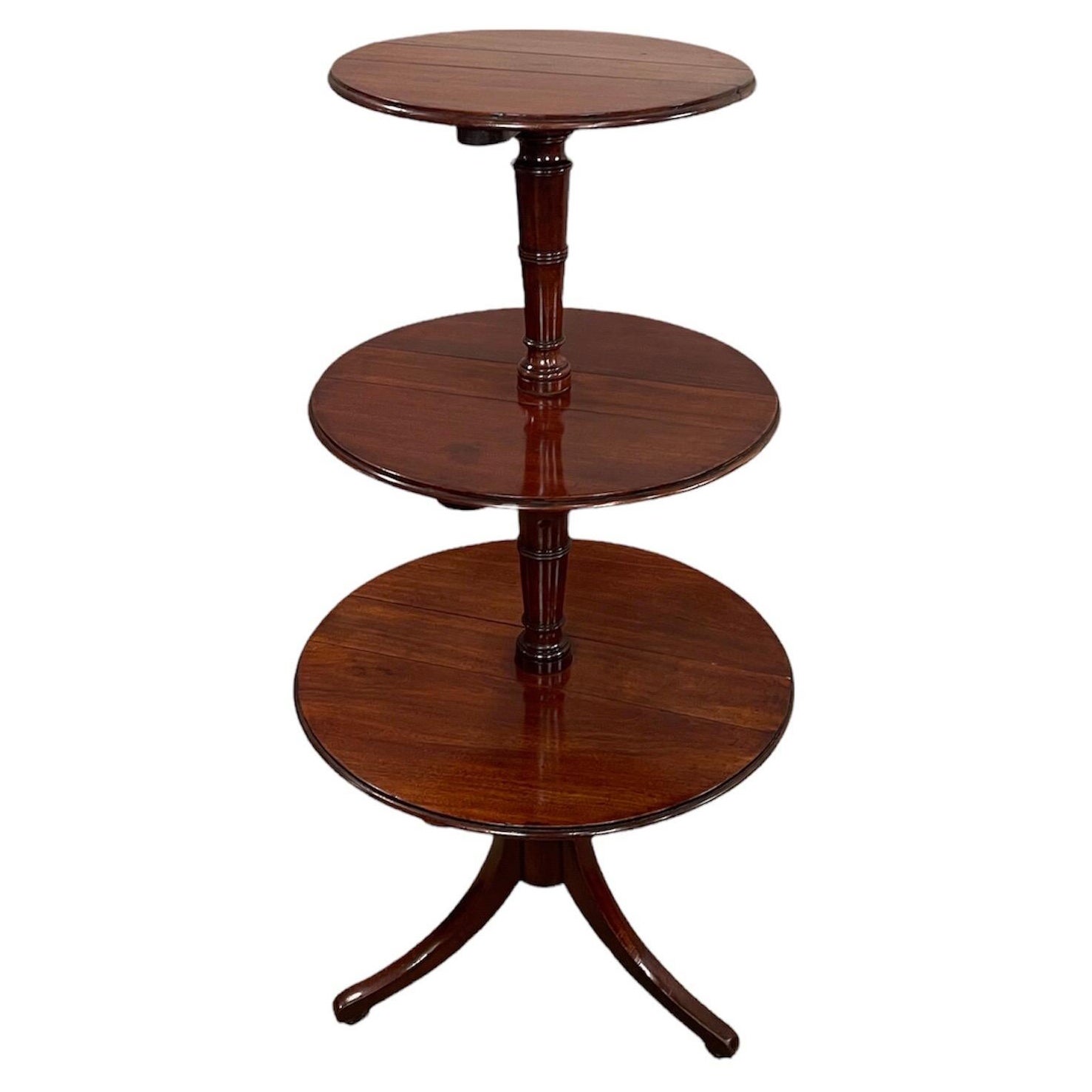 George III Mahogany Drop-Leaf 3 Tiered Dumbwaiter