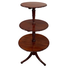 George III Mahogany Drop-Leaf 3 Tiered Dumbwaiter