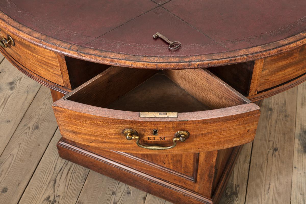Lacquered George III Mahogany Drum Table For Sale