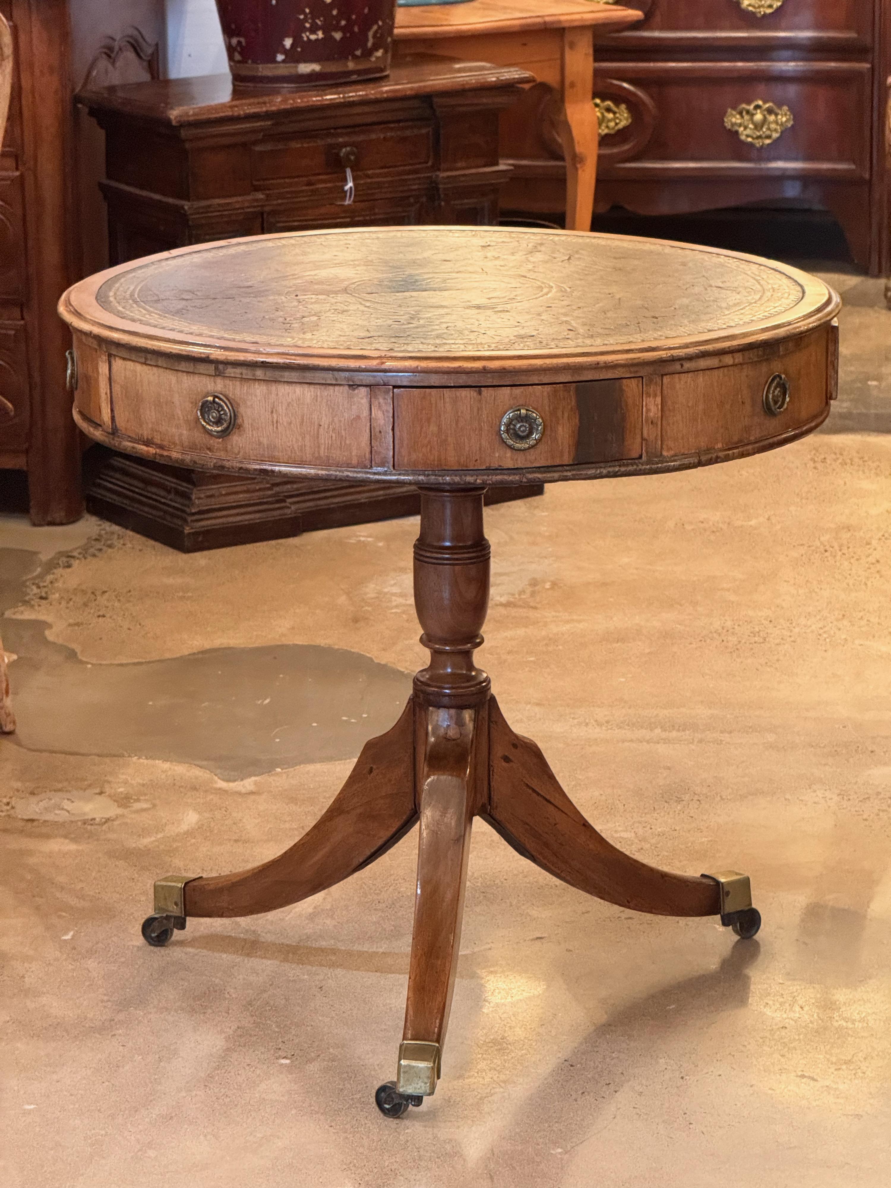 British George III Mahogany Drum Table