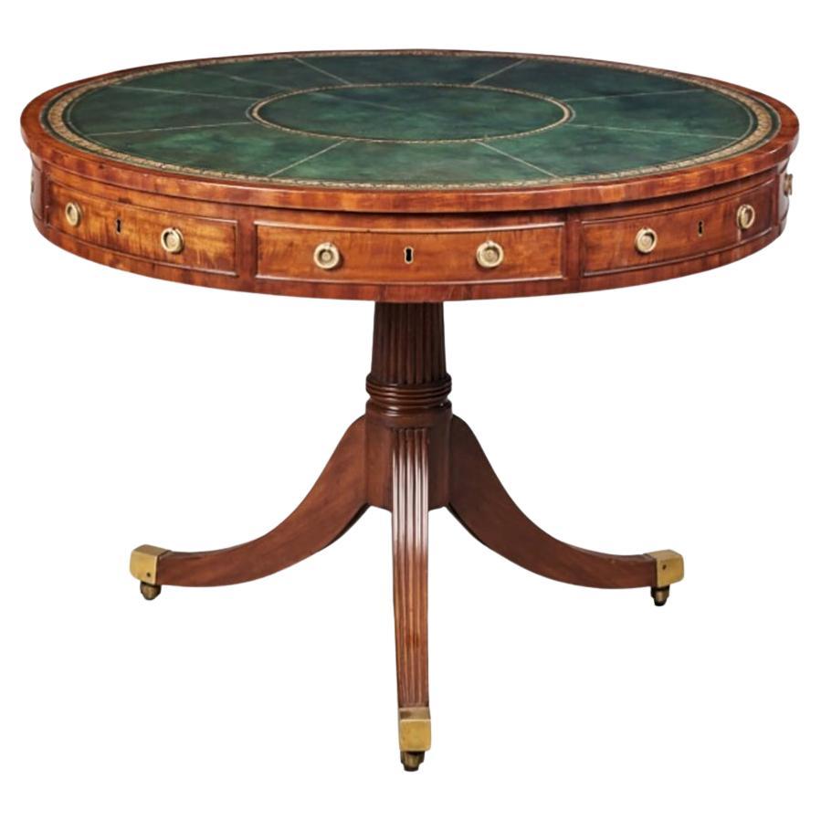 George III Mahogany Drum Table For Sale