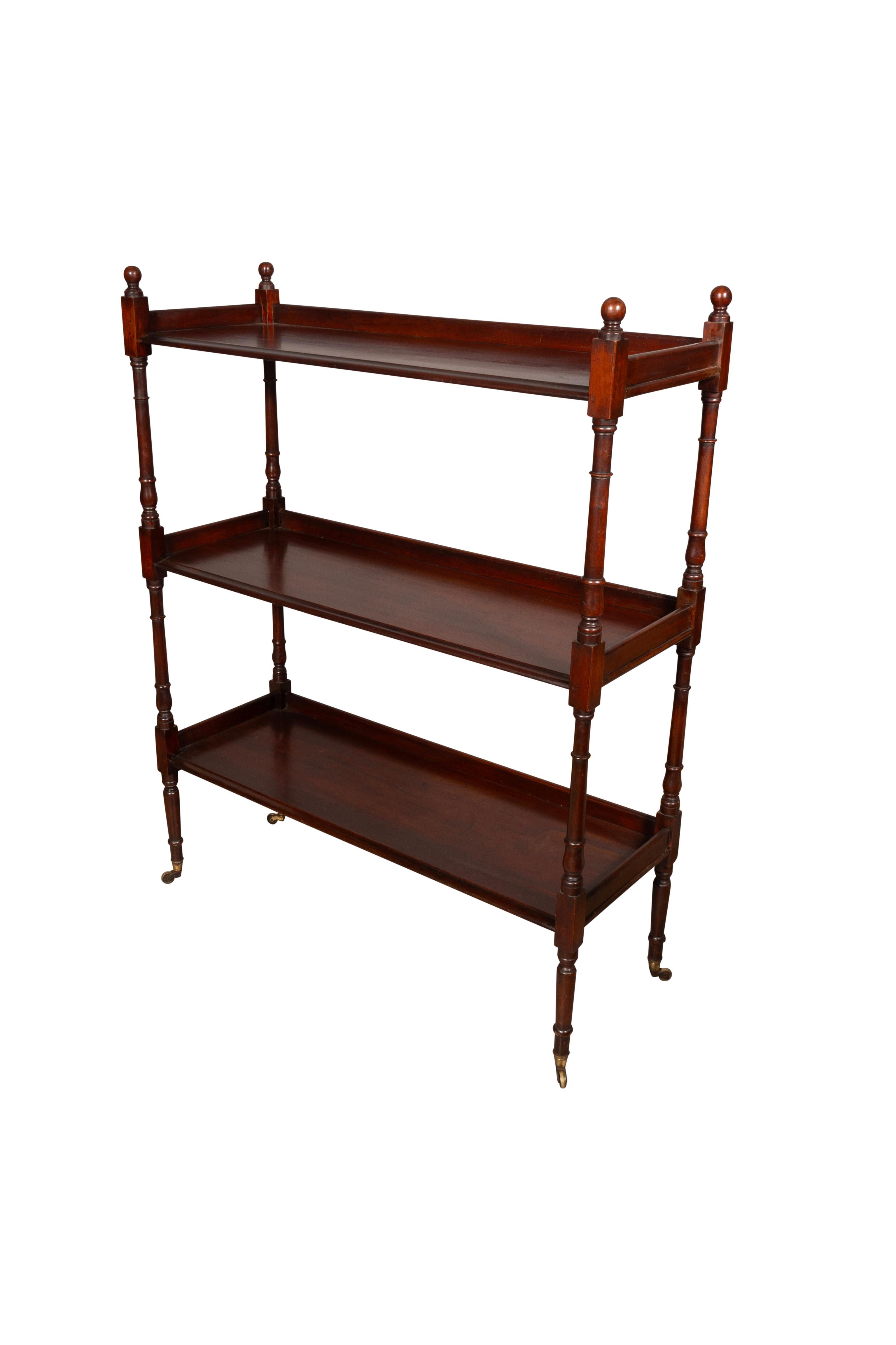 Brass George III Mahogany Etagere For Sale