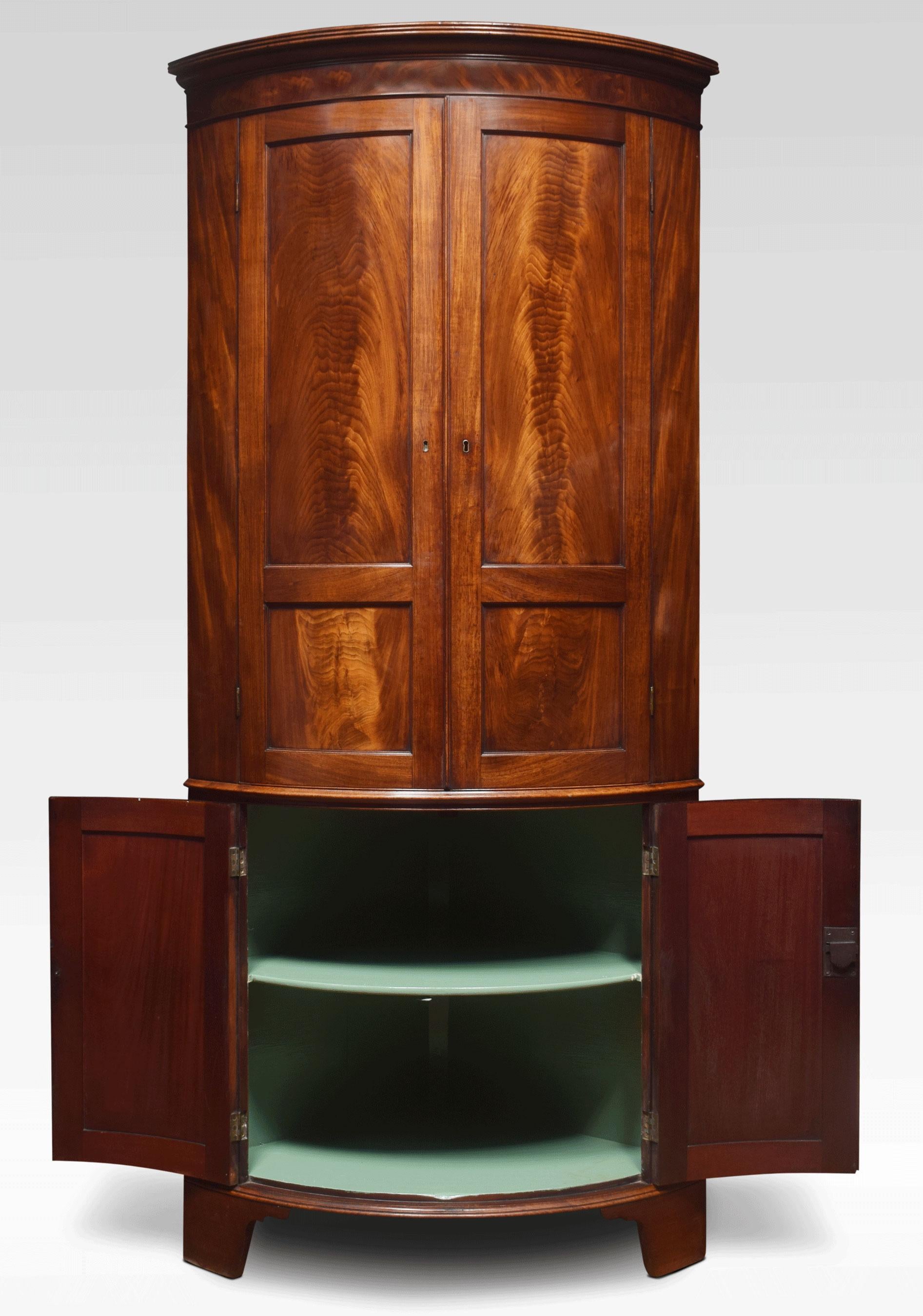 19th Century George III Mahogany Floor Standing Corner Cabinet