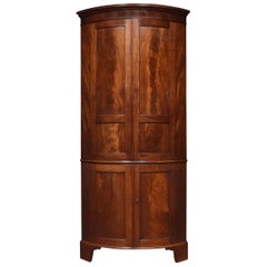 George III Mahogany Floor Standing Corner Cabinet