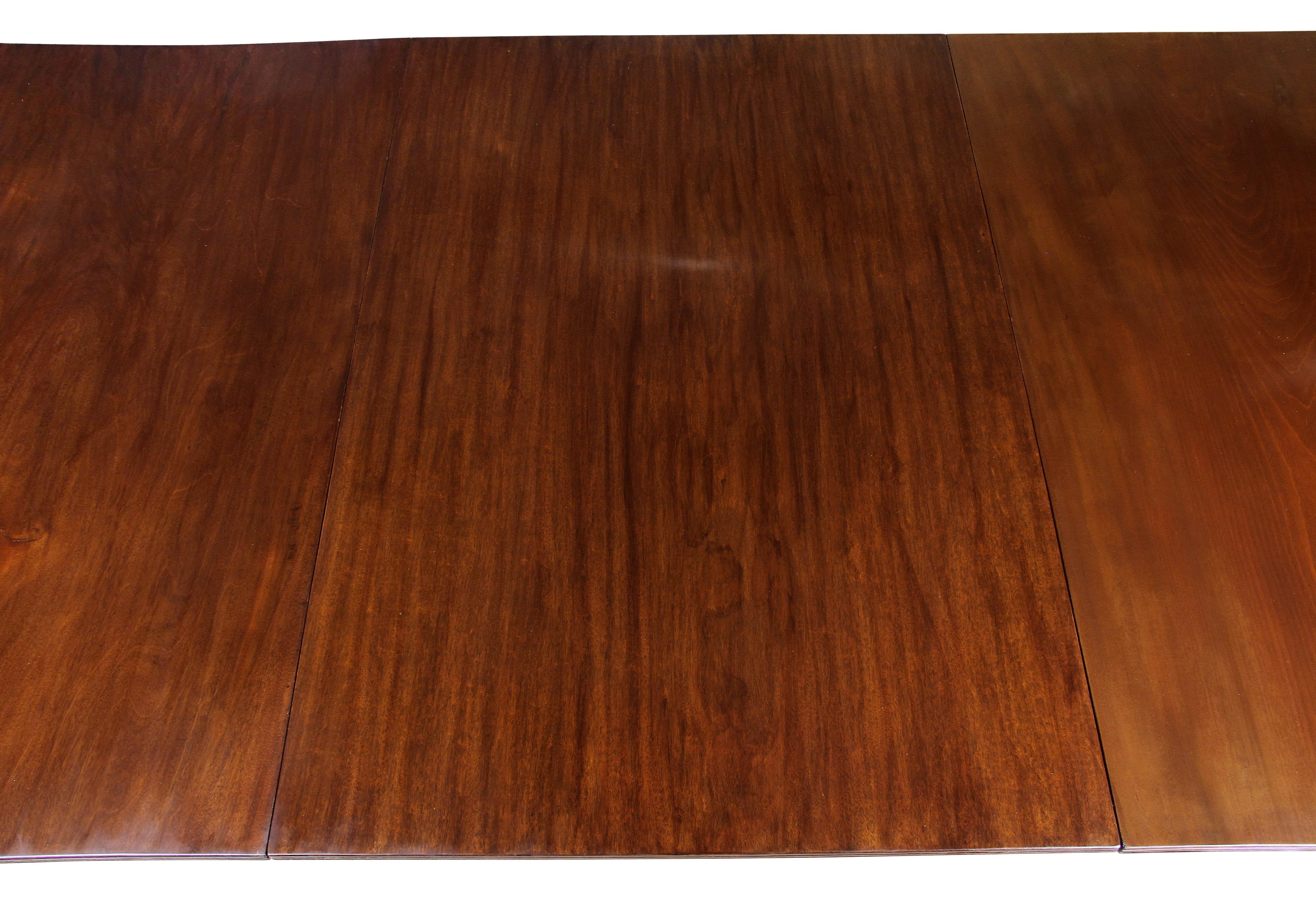 Late 18th Century George III Mahogany Four Pedestal Dining Table