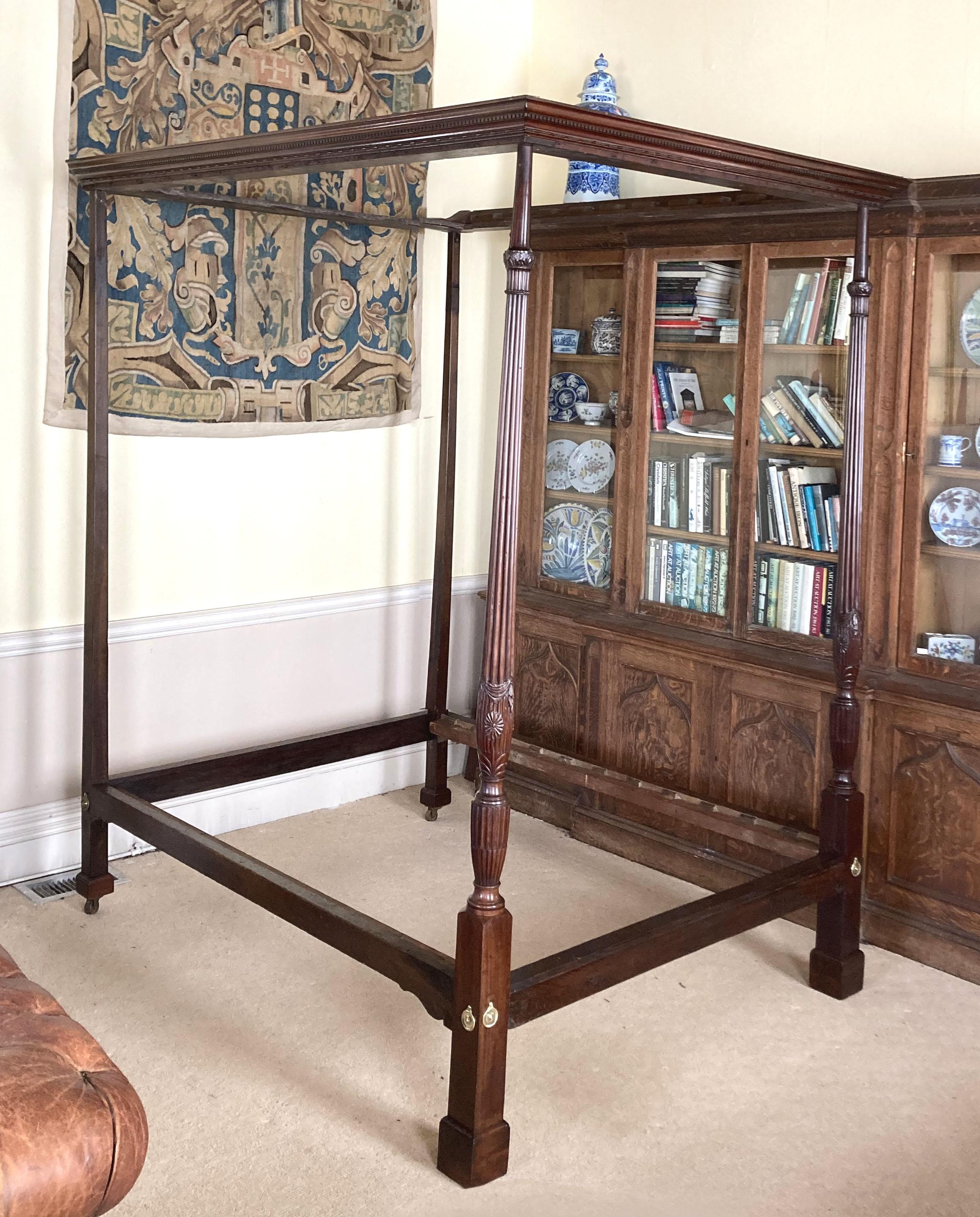 English George III mahogany four-poster bed