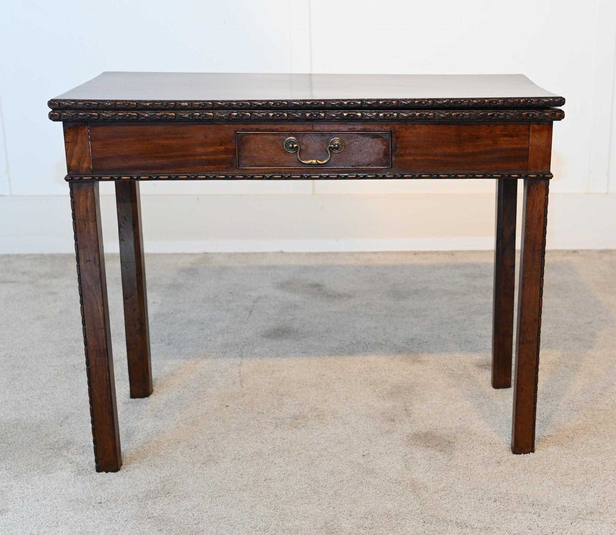 George III Mahogany Games Table Card 1880 For Sale 6