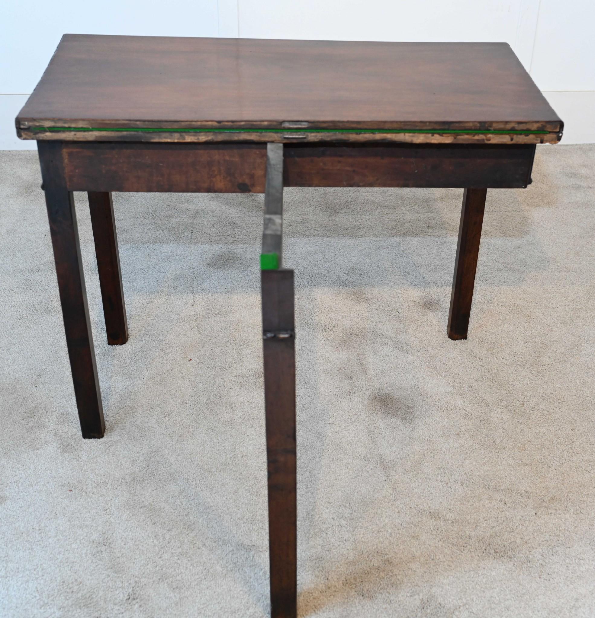 George III Mahogany Games Table Card 1880 In Good Condition For Sale In Potters Bar, GB