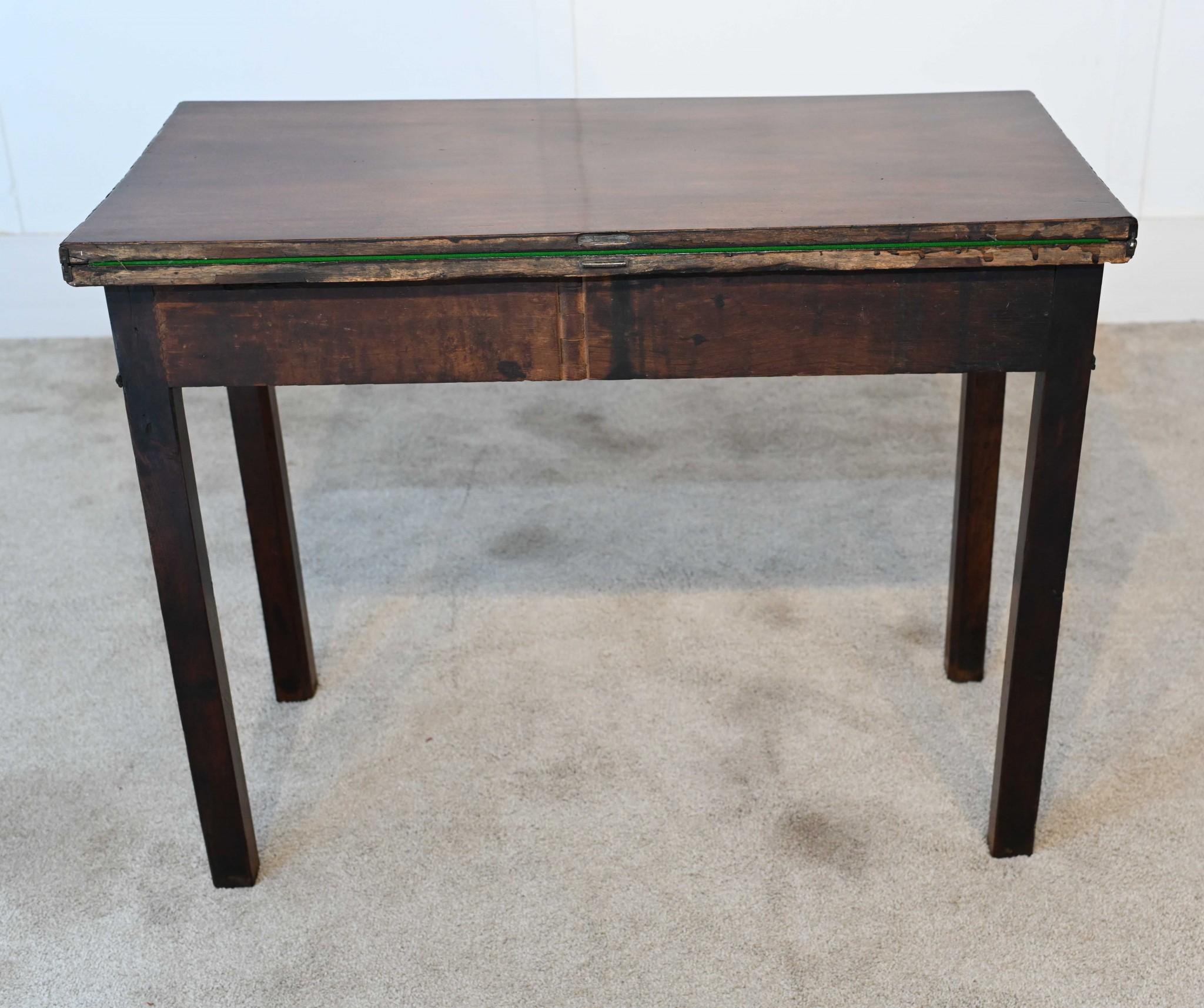 Late 19th Century George III Mahogany Games Table Card 1880 For Sale