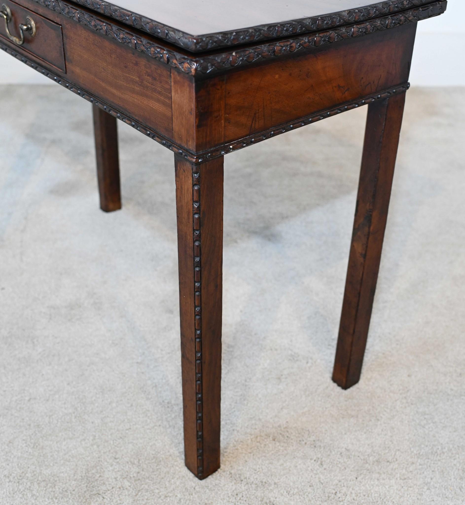 George III Mahogany Games Table Card 1880 For Sale 1