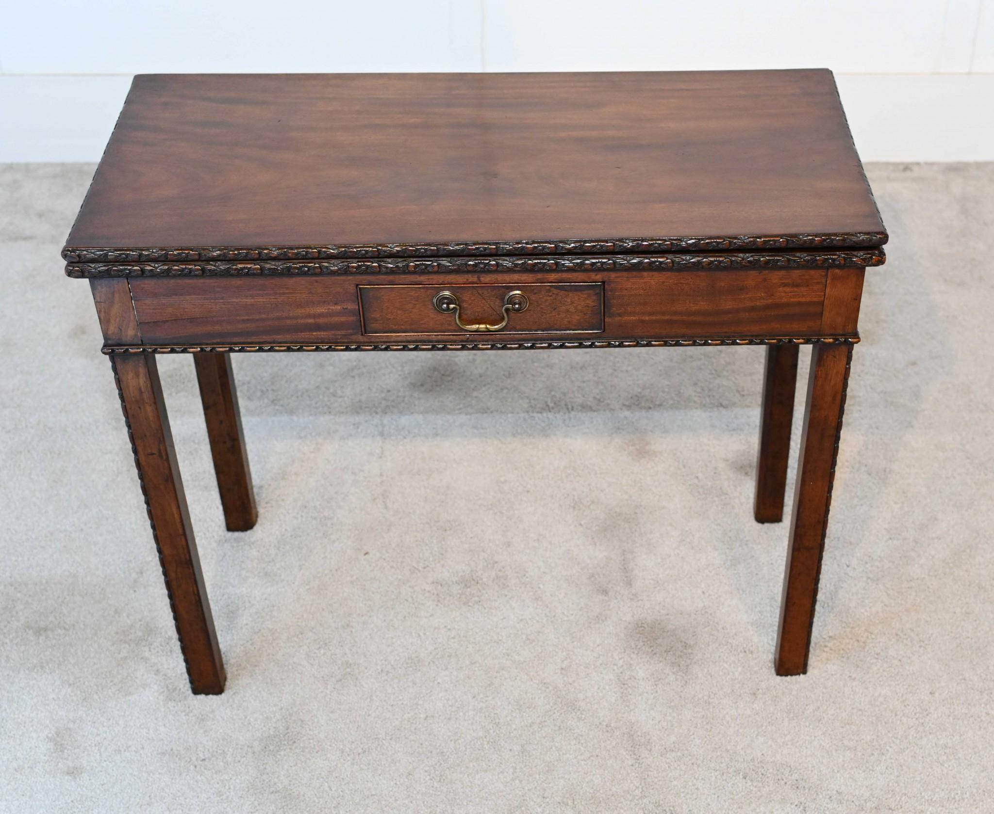 George III Mahogany Games Table Card 1880 For Sale 5