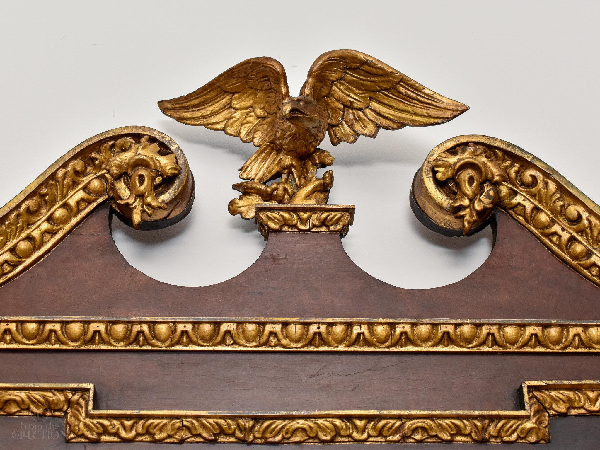 Vergoldeter Mahagoni-Spiegel im Empire-Stil aus der Zeit George III., um 1780 (Britisch) im Angebot