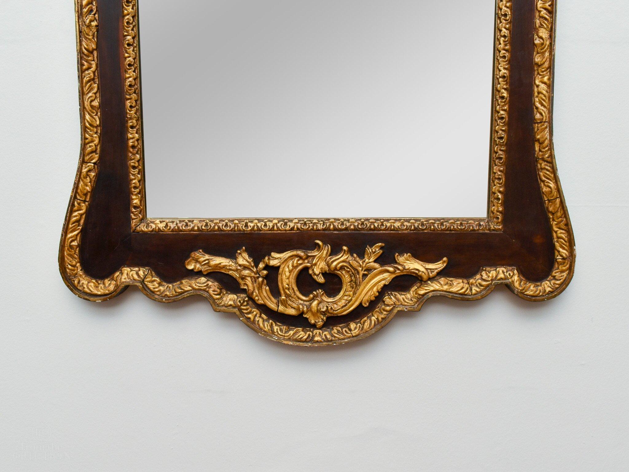 Gilt George III Mahogany Gilded Empire Style Mirror, circa 1780 For Sale