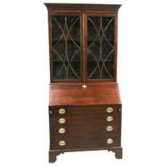 George III Mahogany Glass Door Secretary