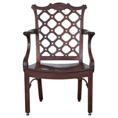 George III Mahogany Hall Armchair in the Manner of Robert Manwaring