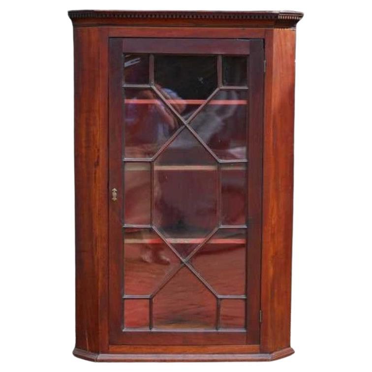 George III  Mahogany Hanging Corner Cupboard circa 1790
