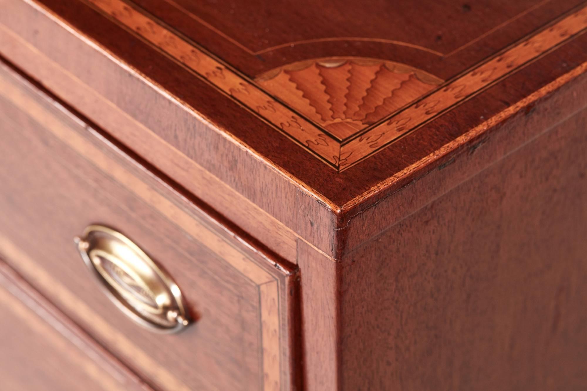 George III Mahogany Inlaid Chest of Drawers 6