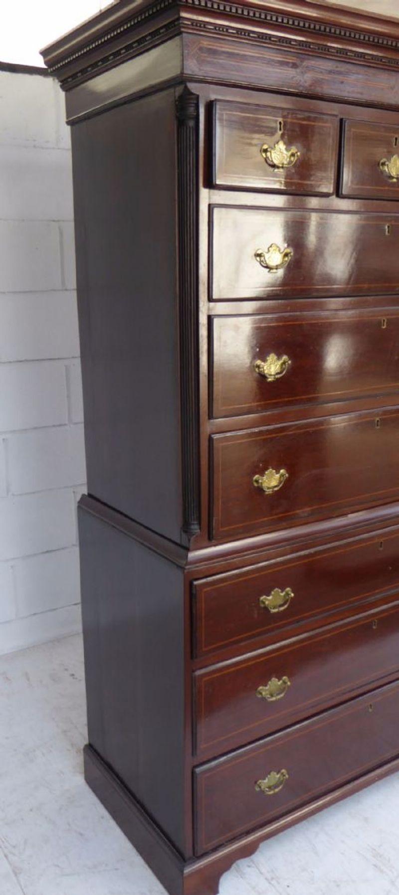 George III Mahogany Inlaid Chest on Chest 3