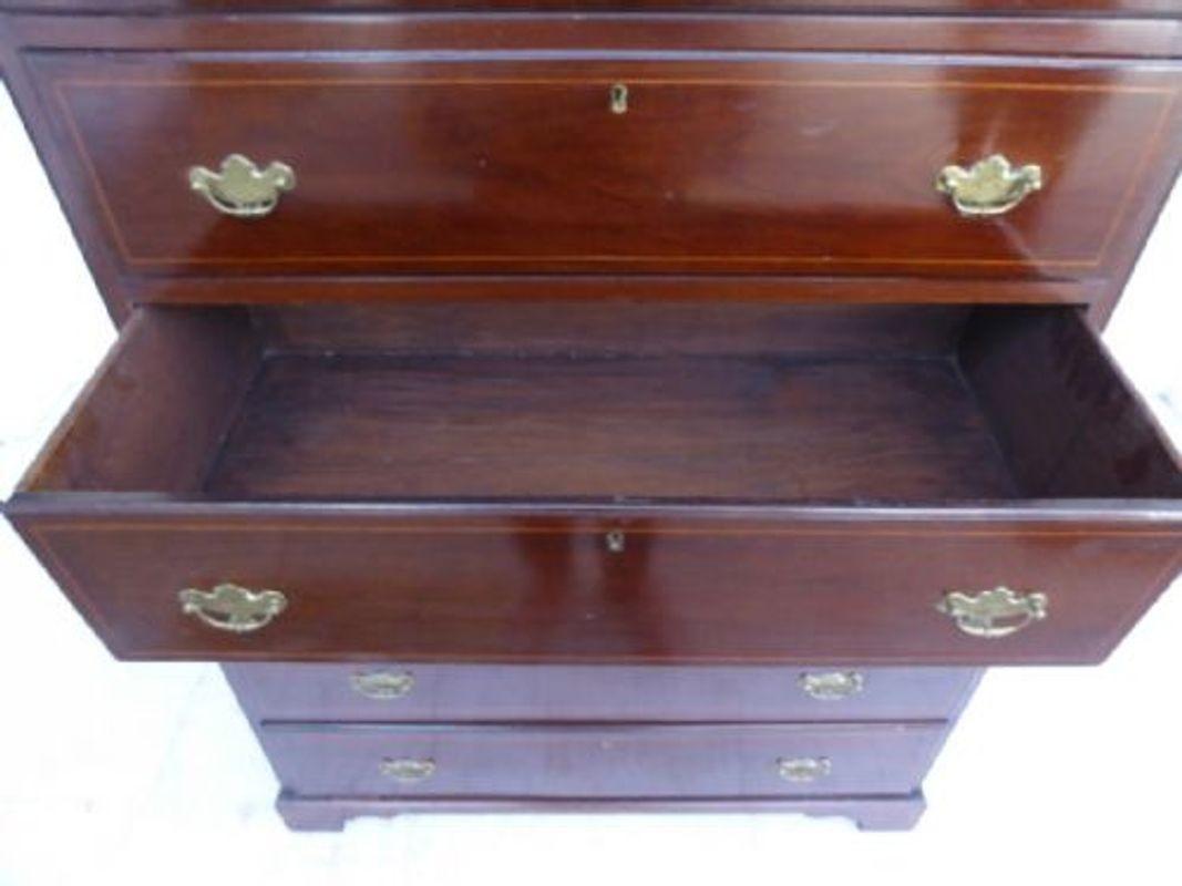 George III Mahogany Inlaid Chest on Chest 5