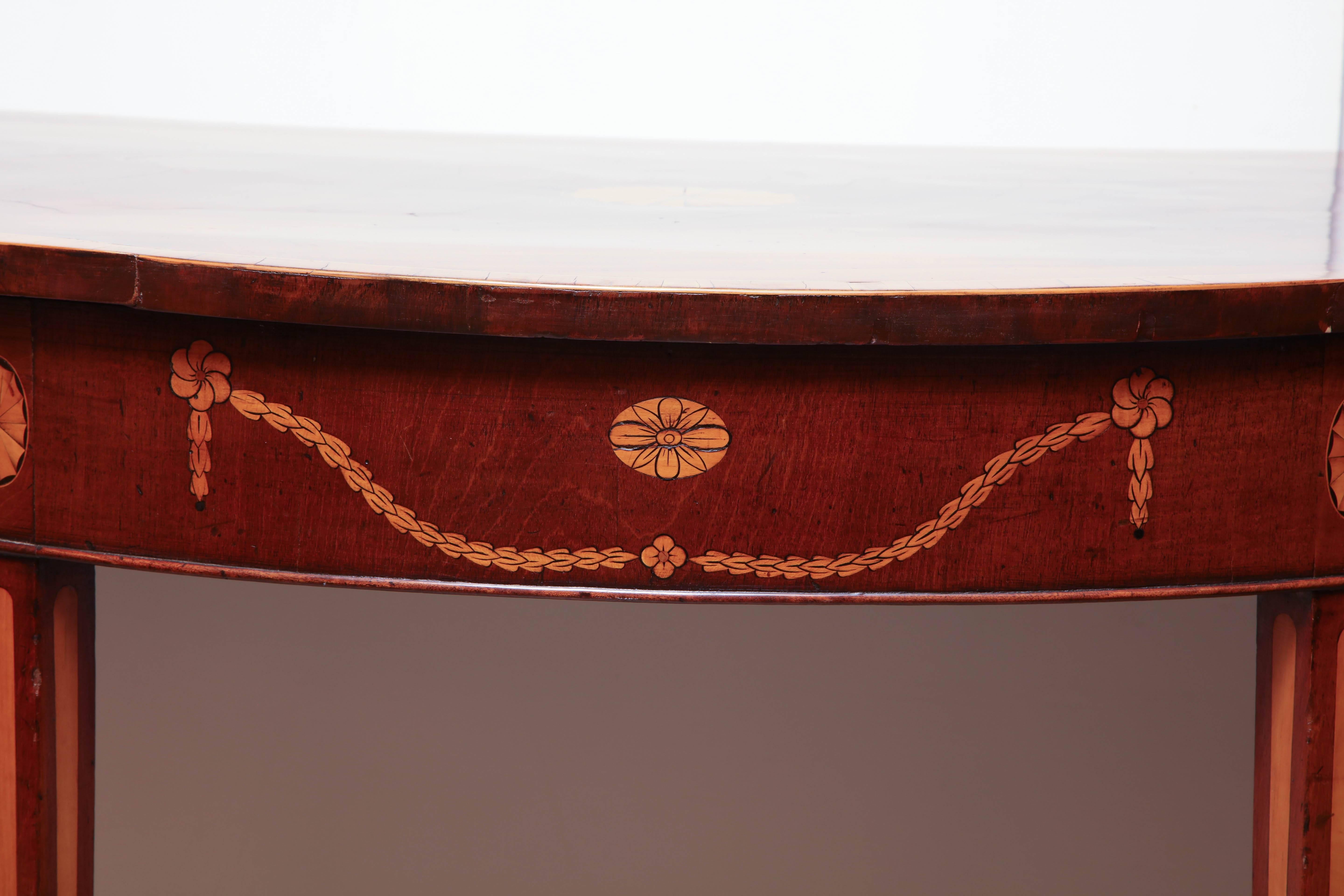 George III Mahogany Inlaid Console Table In Excellent Condition In Westwood, NJ