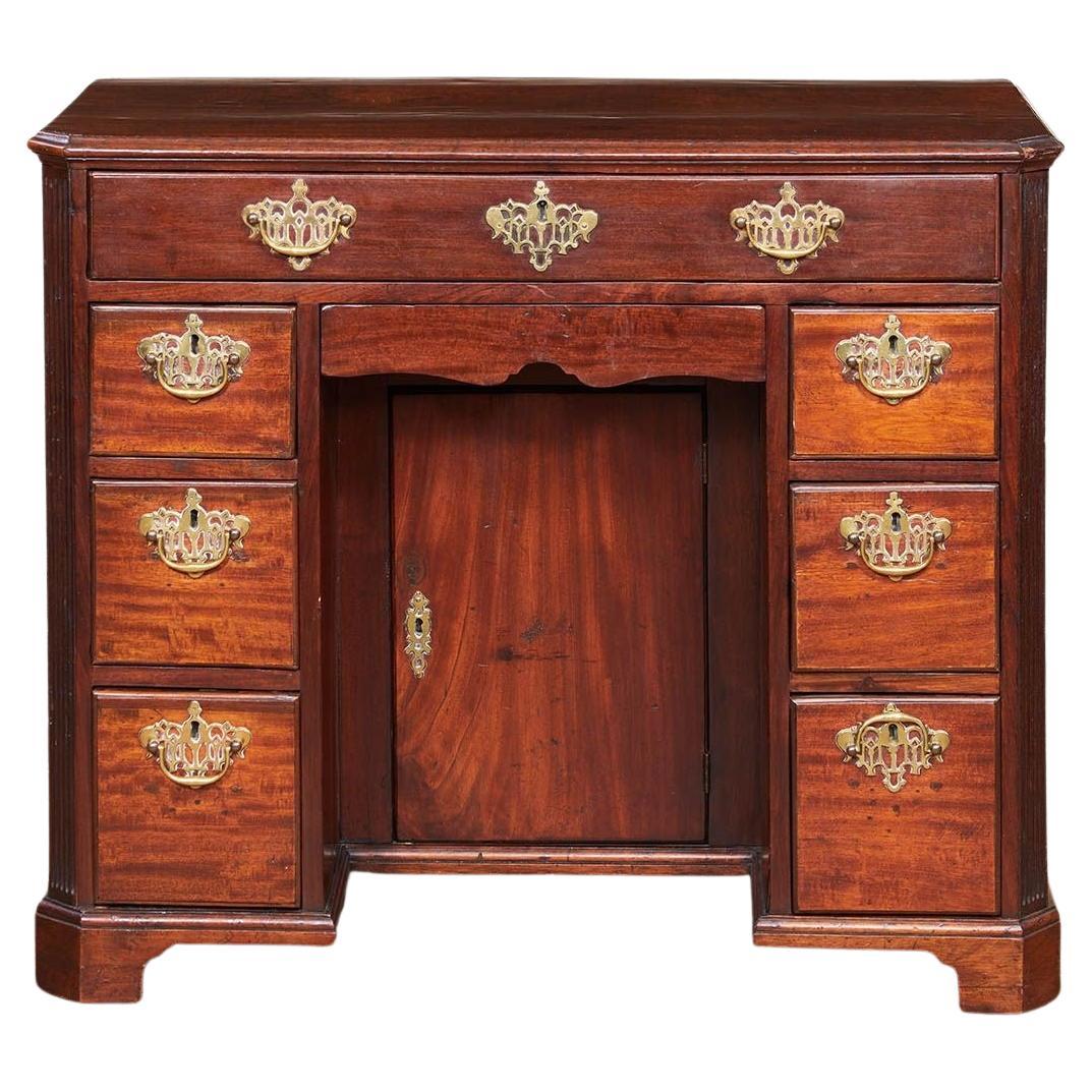 George III Mahogany Kneehole Desk For Sale