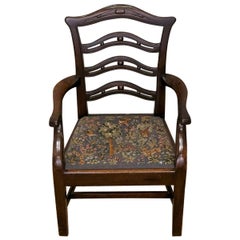 George III Mahogany Ladder Back Childs Armchair